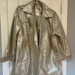 Vintage metallic silver trench